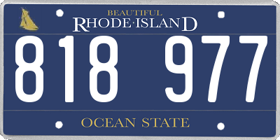 RI license plate 818977