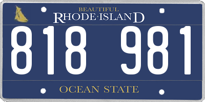 RI license plate 818981