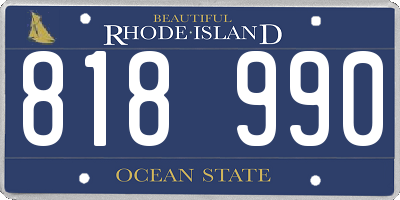 RI license plate 818990