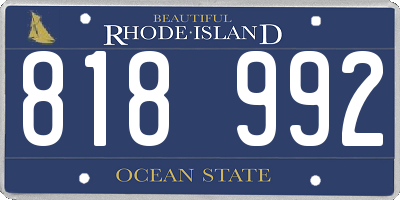 RI license plate 818992
