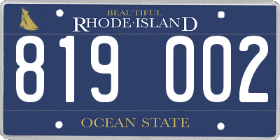 RI license plate 819002