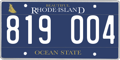 RI license plate 819004