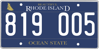 RI license plate 819005