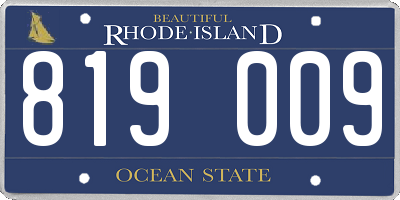 RI license plate 819009