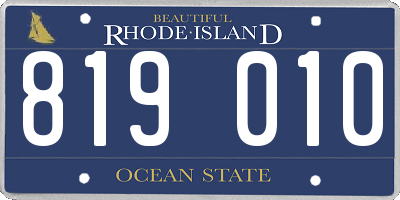 RI license plate 819010
