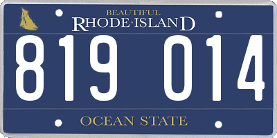 RI license plate 819014
