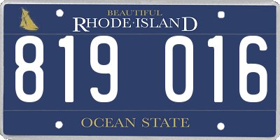 RI license plate 819016