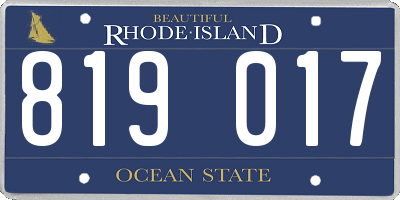 RI license plate 819017
