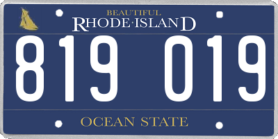 RI license plate 819019