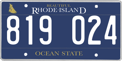 RI license plate 819024