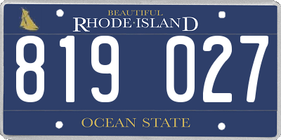 RI license plate 819027
