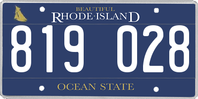 RI license plate 819028