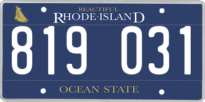 RI license plate 819031