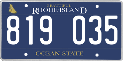 RI license plate 819035