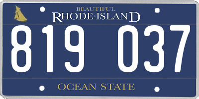 RI license plate 819037