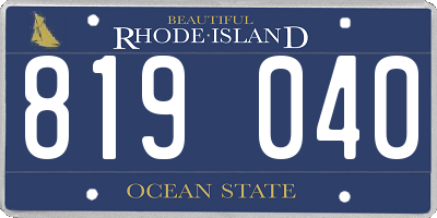 RI license plate 819040