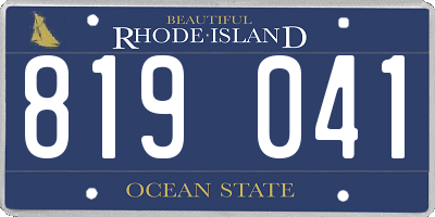 RI license plate 819041