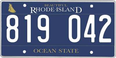 RI license plate 819042