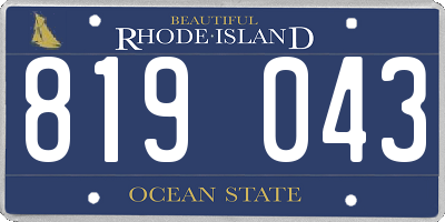 RI license plate 819043