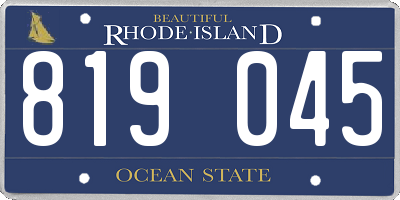 RI license plate 819045