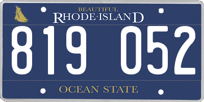 RI license plate 819052