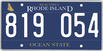 RI license plate 819054