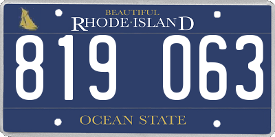 RI license plate 819063