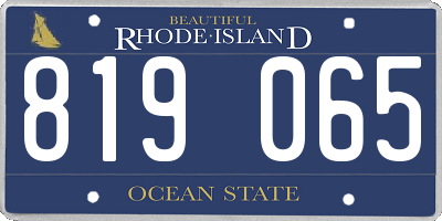 RI license plate 819065