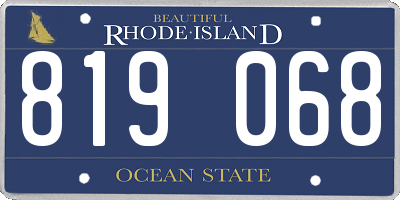 RI license plate 819068