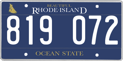 RI license plate 819072
