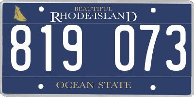 RI license plate 819073