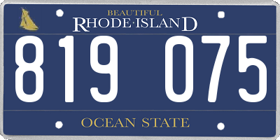 RI license plate 819075