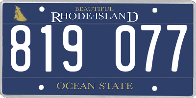 RI license plate 819077