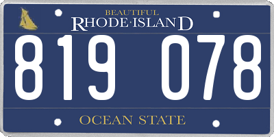 RI license plate 819078