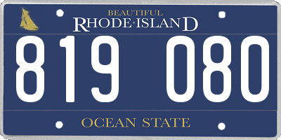 RI license plate 819080