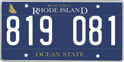 RI license plate 819081
