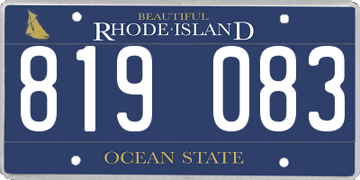 RI license plate 819083