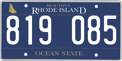 RI license plate 819085