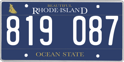 RI license plate 819087