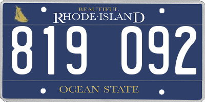 RI license plate 819092