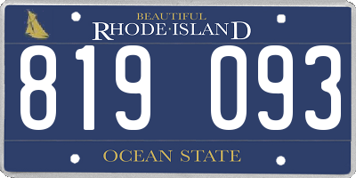 RI license plate 819093
