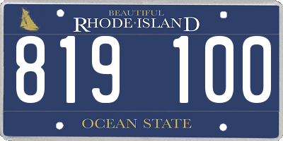 RI license plate 819100