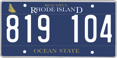 RI license plate 819104
