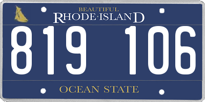 RI license plate 819106