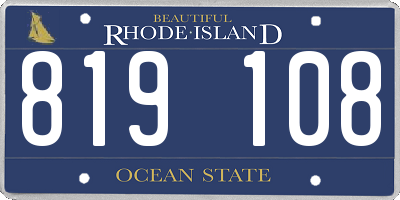RI license plate 819108