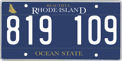 RI license plate 819109