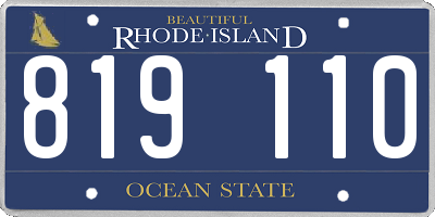 RI license plate 819110