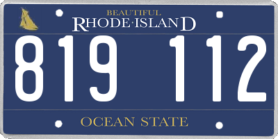 RI license plate 819112