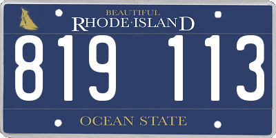 RI license plate 819113