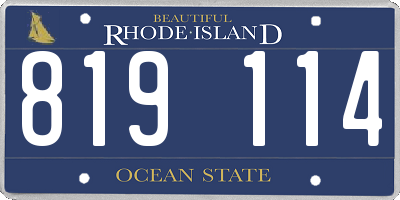 RI license plate 819114